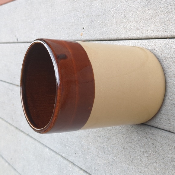 Vintage Stoneware Kitchen Utensils Crock Style Storage Jar - Picture 4 of 9